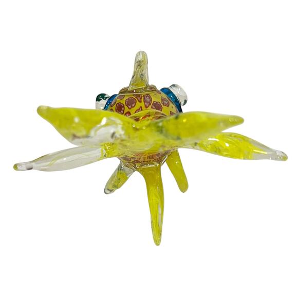 Blown Art Glass Fish Figurine Murano-Style Yellow Green and Red Blue Colorful 7” - Picture 9 of 11